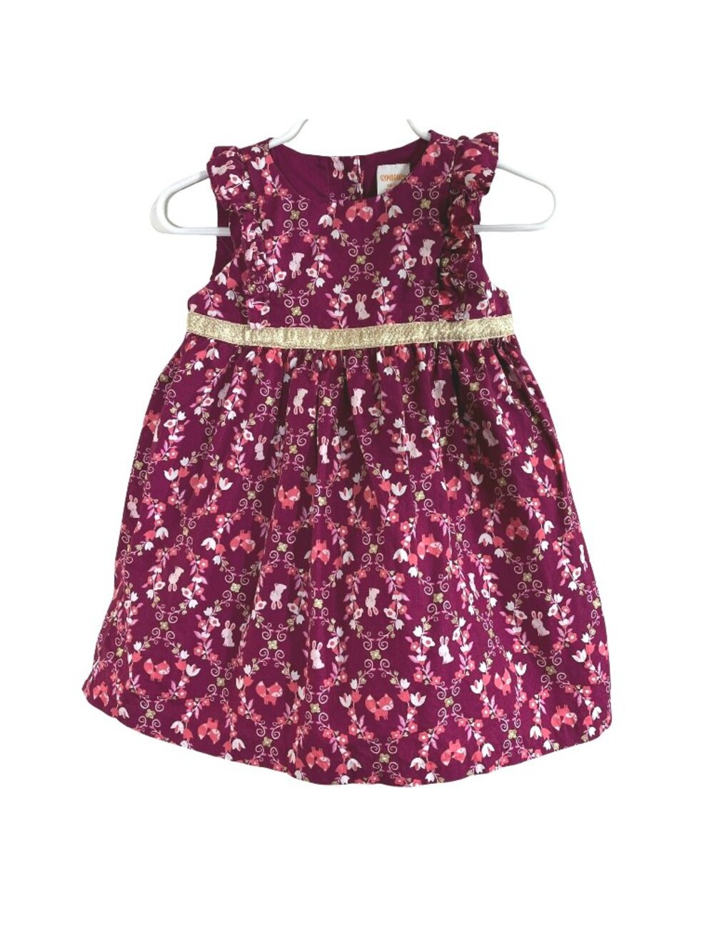 Gymboree Baby Girls 18 24M Pink Gold Bunny Dress Easter Holiday Party